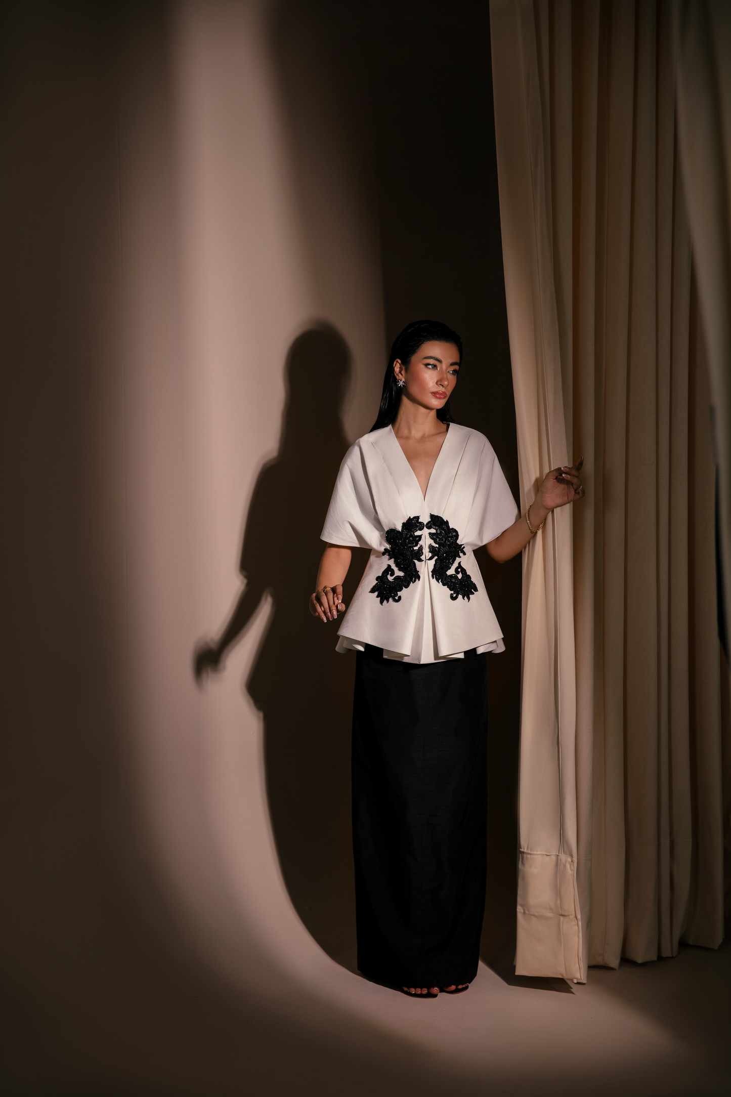 Black and White Kimono Set
