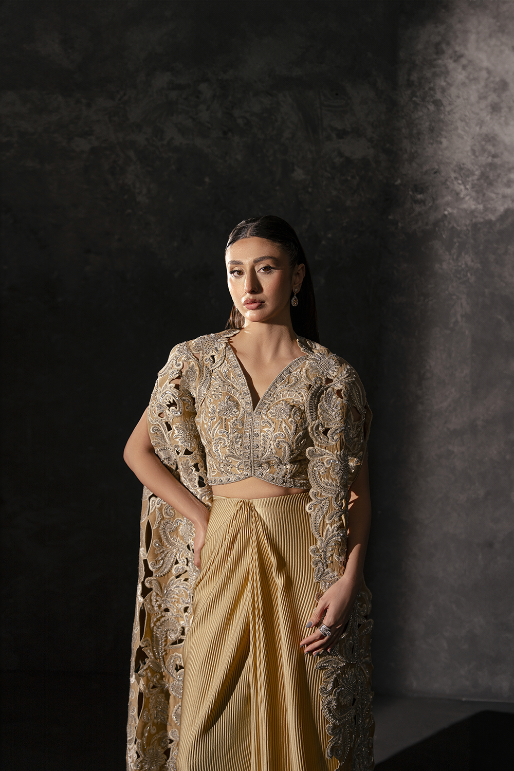 Golden Cutwork Cape