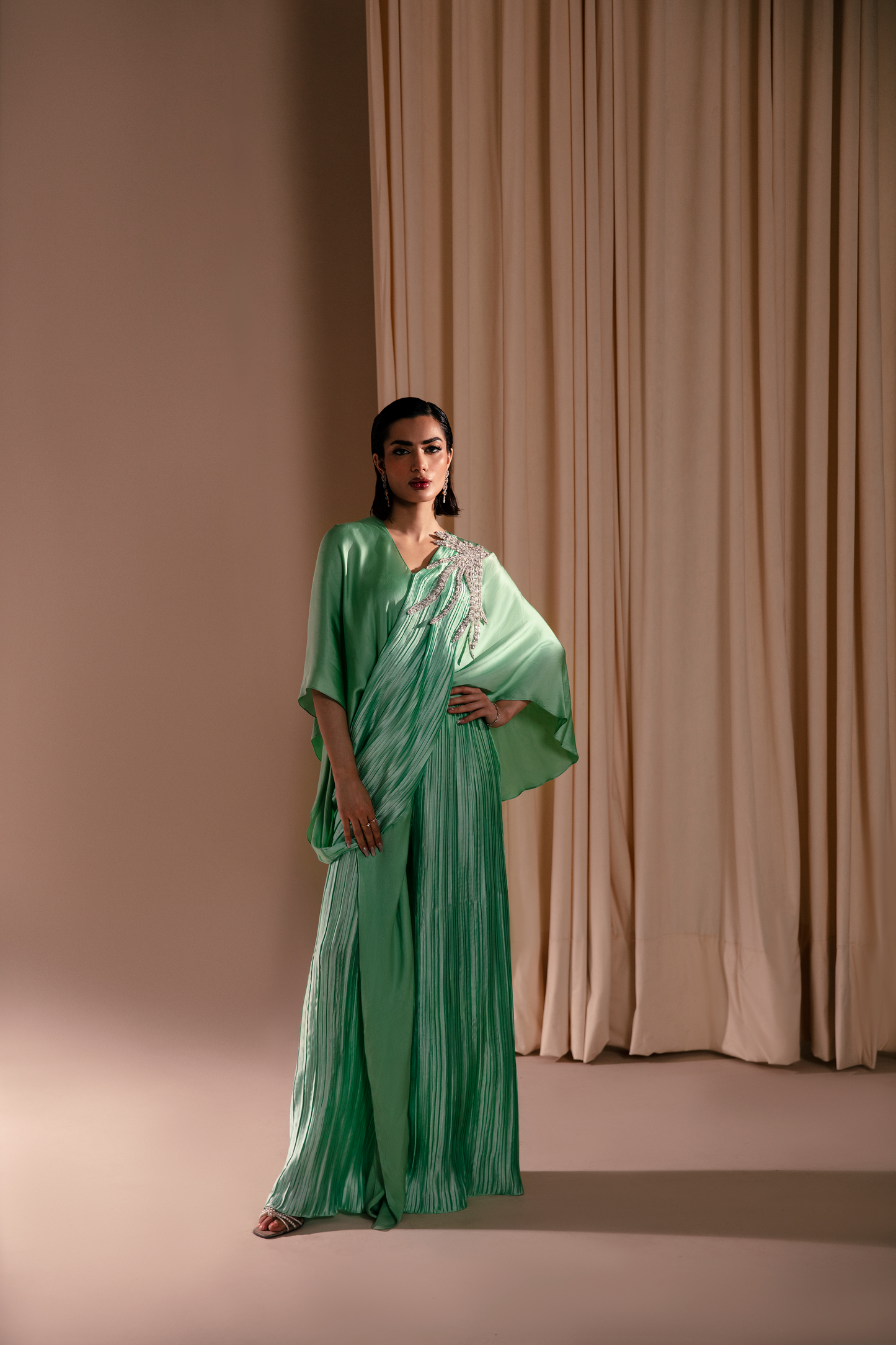 Mint Pleated Wrap