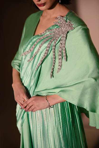 Mint Pleated Wrap