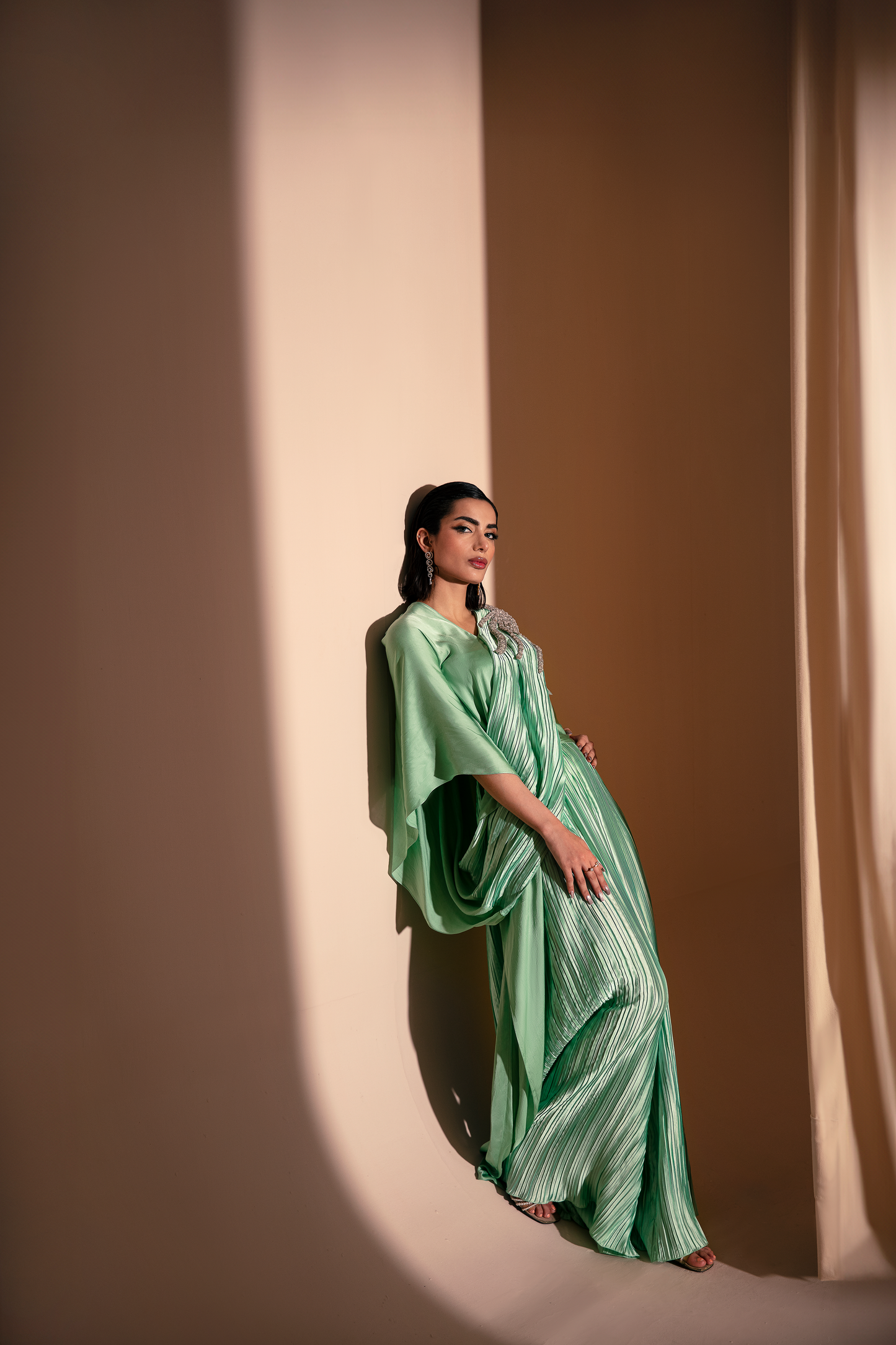 Mint Pleated Wrap