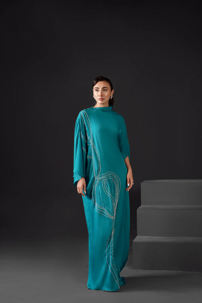 Teal Spiral Kaftan