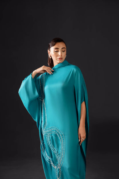 Teal Spiral Kaftan