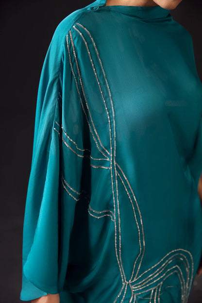 Teal Spiral Kaftan