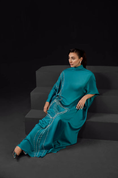 Teal Spiral Kaftan