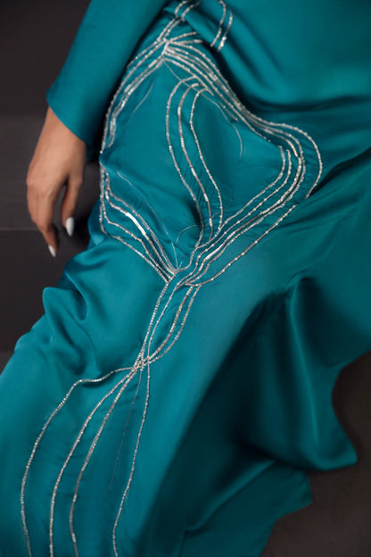 Teal Spiral Kaftan