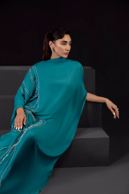 Teal Spiral Kaftan